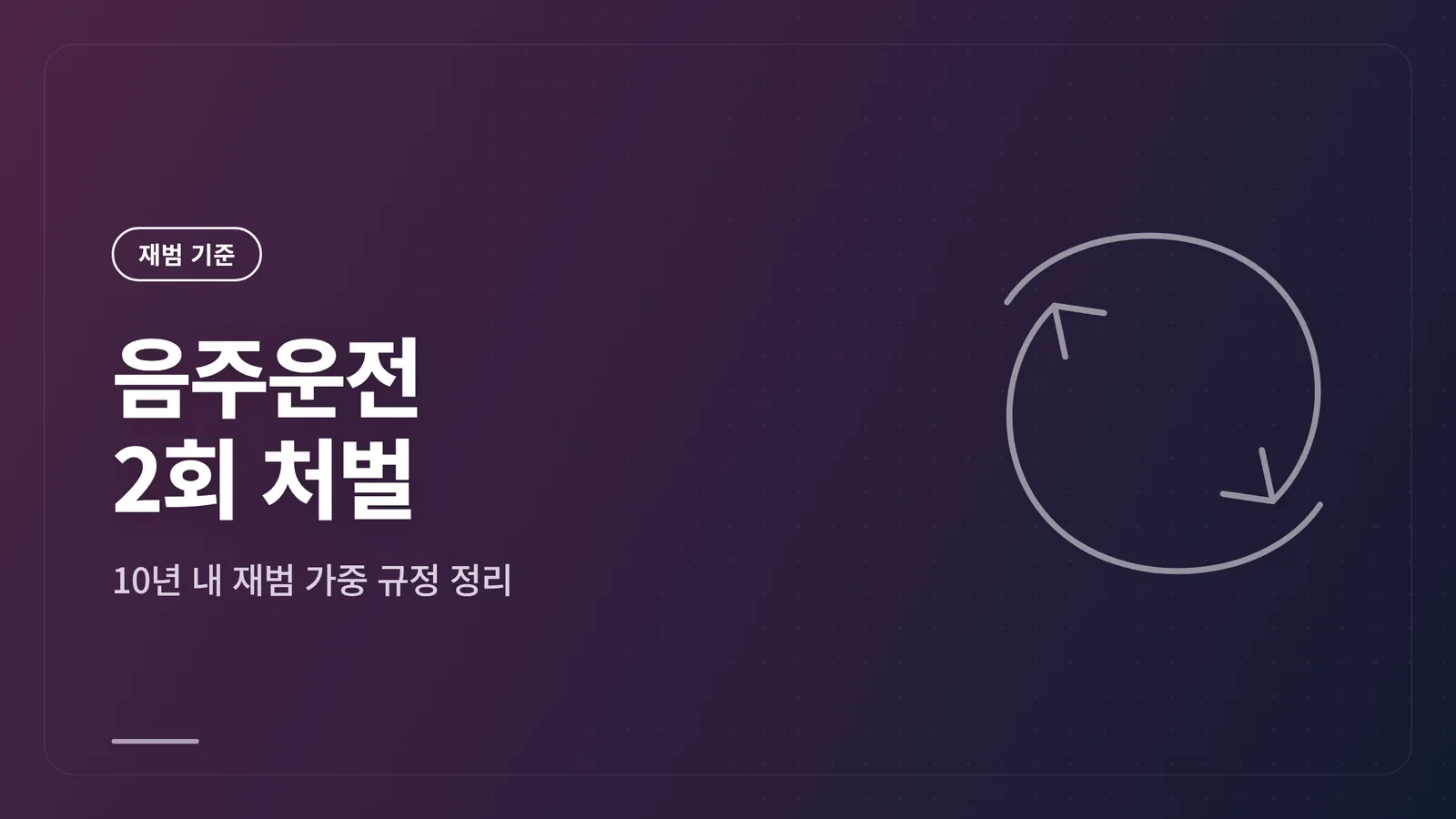 음주운전 2회 처벌